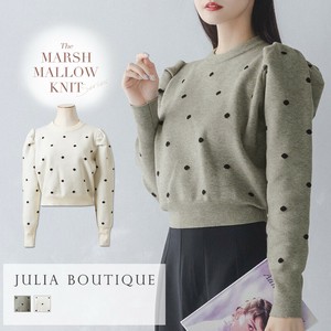 Sweater/Knitwear Knit Tops Polka Dot
