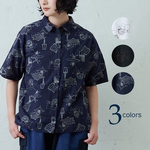 emago Button Shirt/Blouse Patterned All Over Tea Time Spring/Summer Embroidered Thin