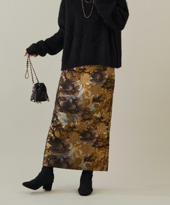 Skirt Jacquard Narrow Skirt Floral Pattern