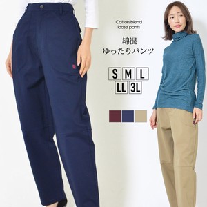 Full-Length Pant Plain Color Waist Pocket L Spring Ladies' M Autumn/Winter