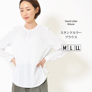 Button Shirt/Blouse Geometric Pattern Spring Autumn Winter Tops Stand-up Collar L Ladies