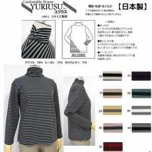 T-shirt High-Neck Shirring Border Cut-and-sew 2023 New Made in Japan