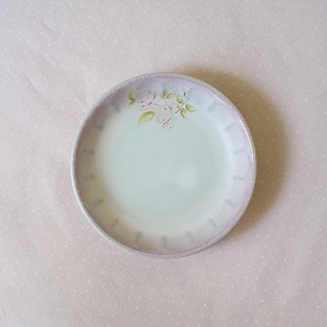 Small Plate Mamesara Bird Pottery Rose Knickknacks Made in Japan