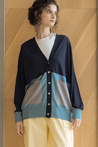 Cardigan Color Palette Pocket Knit Cardigan 2024 Spring/Summer