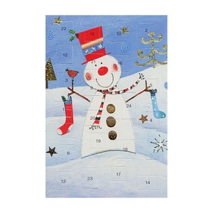 クリスマス アドヴェントカード アドヴェントカレンダー 輸入カード EU製 雪だるま スノーマン