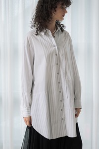 Button Shirt/Blouse Design 2Way Stripe Switching 2024 Spring/Summer