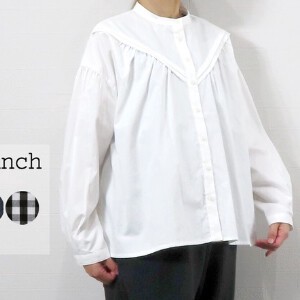 Button Shirt/Blouse Gathered Blouse Cotton Switching 【2024NEW】