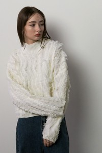 Sweater/Knitwear Fringe High-Neck
