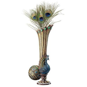 孔雀の花瓶 デザイン インテリア装飾品 置物 彫像 ホール ウエディング プレゼント バロック(輸入品