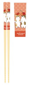 ≪予約商品≫【mofusand】 竹安全箸21.0cm　さくらんぼ柄　モフサンド　ねこ　チェリー<日本製>