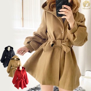 Coat Hooded One-piece Dress Peplum