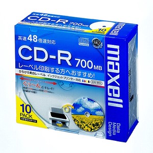 マクセル データ用CD－R　ワイドプリンターブル CDR700S.WP.S1P10S