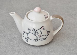 西式茶壶 粉色 猫 日本制造