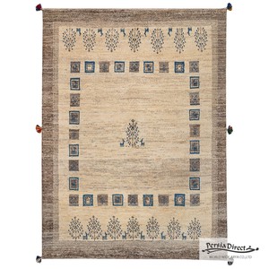 ギャッベ　ペルシャ　イラン　オーガニックウール　絨毯　ラグサイズM（約150×200cm）　G1156　151×205cm