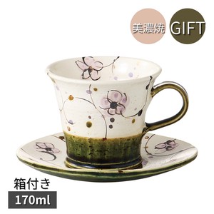 Mino ware Cup & Saucer Set Gift Coffee Cup and Saucer Arabesques