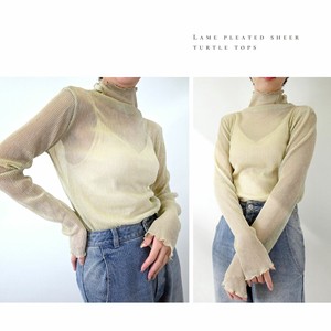 T-shirt Tops Lame-pleated 【2024NEW】