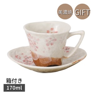 Mino ware Cup & Saucer Set Red Gift Coffee Cup and Saucer 170ml