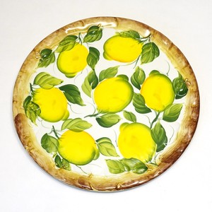 イタリア製 陶器 ピザプレート 飾り皿 レモン柄