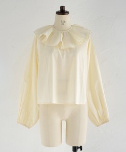 Button Shirt/Blouse Frilled Blouse Cotton