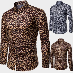 Button Shirt Leopard Print Long Sleeves