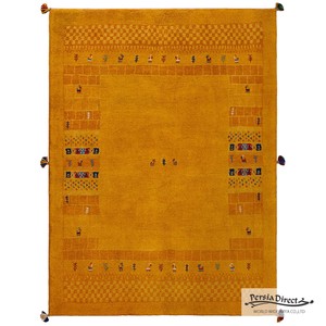 ギャッベ　ペルシャ　イラン　オーガニックウール　絨毯　ラグサイズM（約150×200cm）　G1158　148×198cm