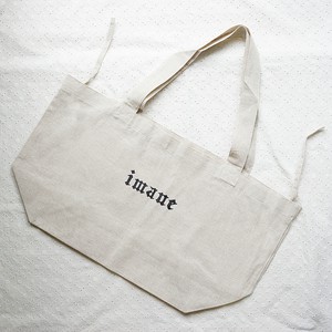 Tote Bag Bird Cotton Linen M Made in Japan