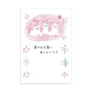 Postcard White Rabbit 3-pcs Made in Japan