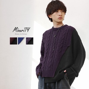 Sweater/Knitwear Plainstitch Knitted Bicolor Layered