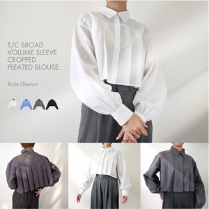 Button Shirt/Blouse Cropped Puff Sleeve 【2024NEW】