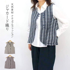 Vest Pocket Vest Cotton Front Opening Short Length