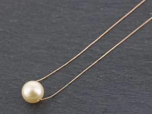 Pearls/Moon Stone Gold Chain Pendant M Made in Japan