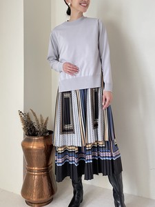 Casual Dress Pleats Skirt Docking One-piece Dress