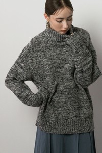 Sweater/Knitwear Melange Knit Mock Neck
