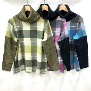 Sweater/Knitwear Rib Turtle Neck Switching