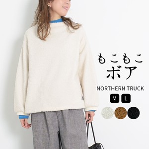 T-shirt Pullover Long Sleeves Boa Sweatshirt Mock Neck Ladies'
