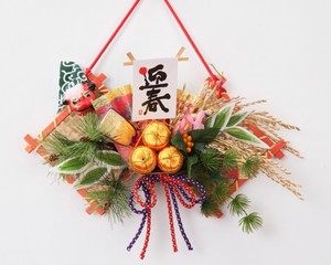 お正月【受注生産品】Japanese traditional New Year style for 2024  "竹”飾り2連　壁掛けタイプ
