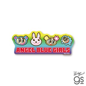 エンジェルブルー ダイカットミニステッカー ロゴ グラデーション キャラクター ANGEL BLUE 平成 NAR-011