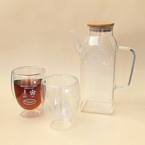 BOROSILICATE GLASS CUP & LONG POT