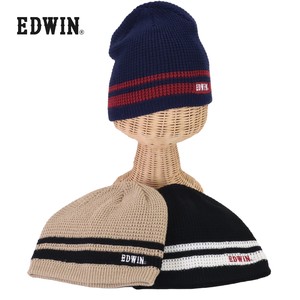 エドウィン（EDWIN）ワッフル編みジャガードニット帽子　秋冬