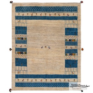 ギャッベ　ペルシャ　イラン　オーガニックウール　絨毯　ラグサイズM（約150×200cm）　G1168　152×193cm