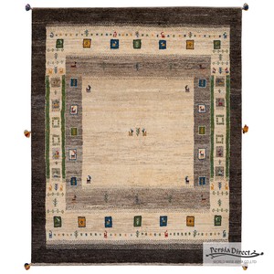 ギャッベ　ペルシャ　イラン　オーガニックウール　絨毯　ラグサイズM（約150×200cm）　G1172　164×200cm