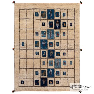 ギャッベ　ペルシャ　イラン　オーガニックウール　絨毯　ラグサイズM（約150×200cm）　G1175　152×203cm