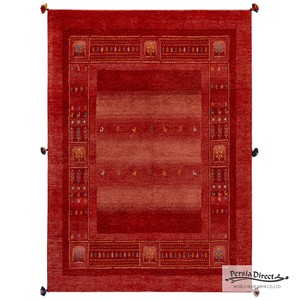 ギャッベ　ペルシャ　イラン　オーガニックウール　絨毯　ラグサイズM（約150×200cm）　G1178　147×202cm