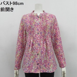 Button Shirt/Blouse Floral Pattern Fleece