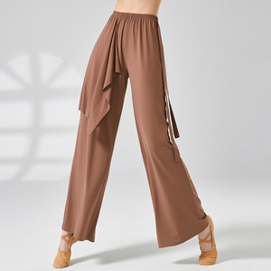 Full-Length Pant Plain Color Wide Pants Ladies