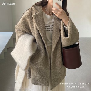 大衣 绒毛/蓬松毛绒 大衣 中等长度