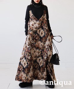 Antiqua Casual Dress Long One-piece Dress Ladies' Autumn/Winter
