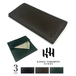 3色 KANSAI YAMAMOTO(ヤマモト カンサイ)本革 カーフスキン スリム 長財布 ロングウォレット（khju002）