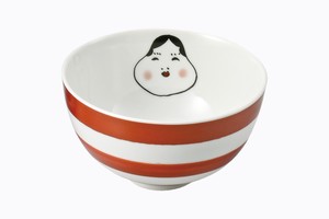 Kutani ware Rice Bowl Porcelain Small Okame Made in Japan