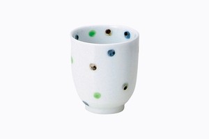 彩色点　姫コップ（緑）【日本製 波佐見焼 磁器 毎日の生活に】